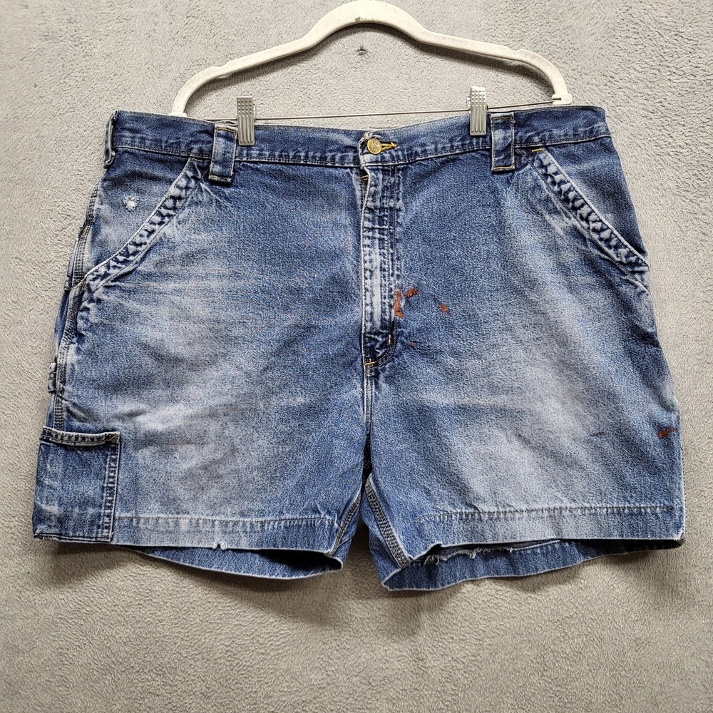 VINTAGE Carhartt Women Shorts 42 Blue Denim Carpenter Outdoor READ